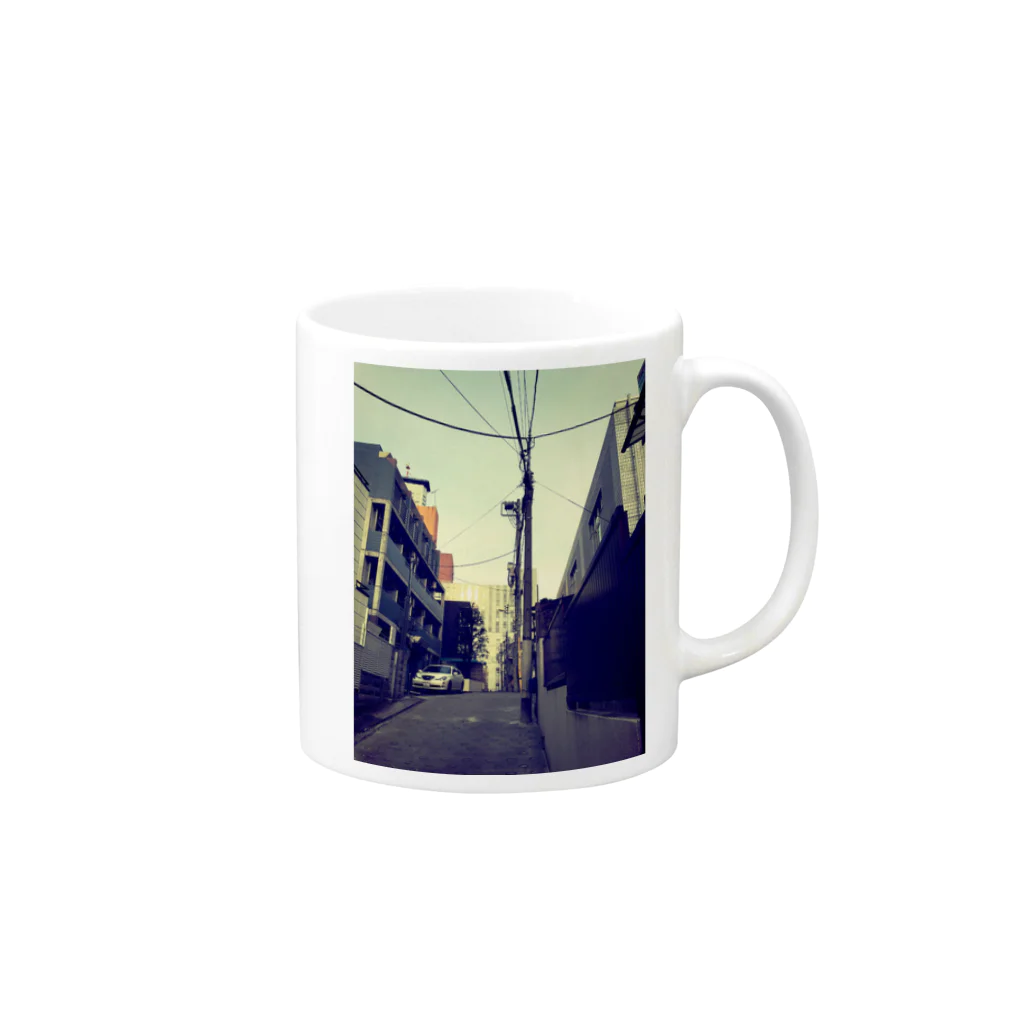 pezy_byteの電線と街 Mug :right side of the handle