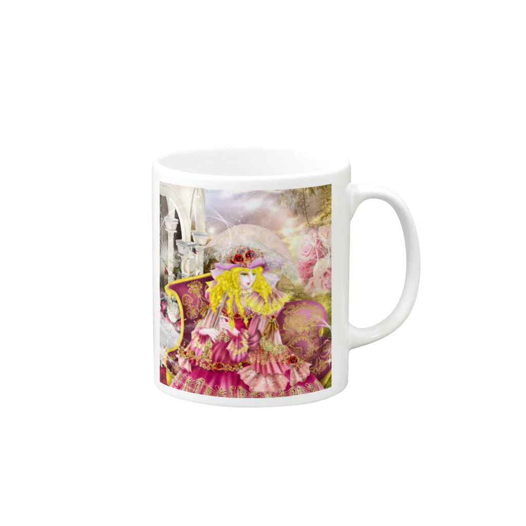 天野音色　癒し画像　healingのララベル Mug :right side of the handle