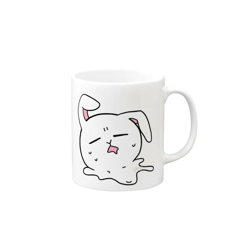 はちよんごのとけるしろうさ Mug :right side of the handle