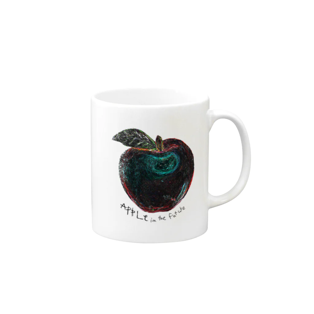GYAOOOOO（・∀・）のApple in the future (white Background Ver) Mug :right side of the handle