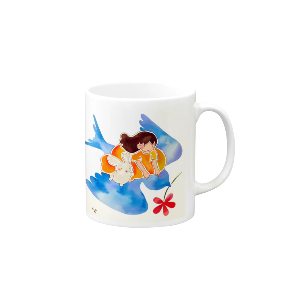 ひなの青い鳥 Mug :right side of the handle