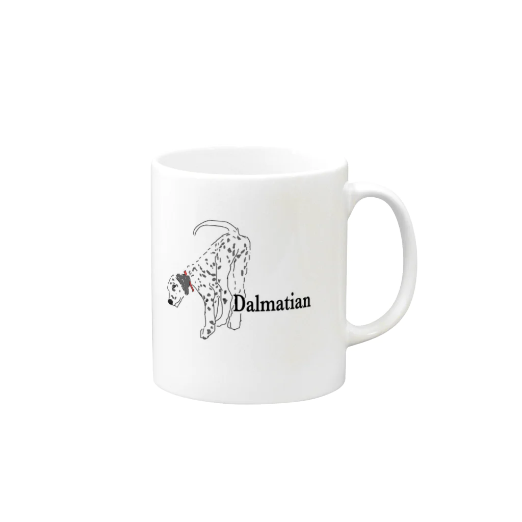 tanakappaのダルメシアングッズ🐾 Mug :right side of the handle