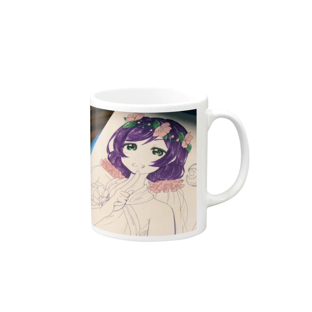 あをの＠伽さんのオリジナル希 Mug :right side of the handle