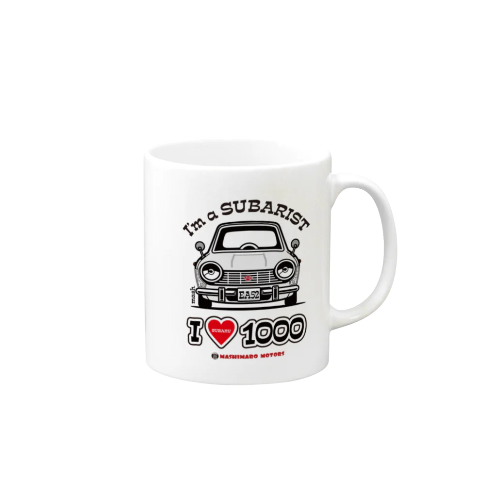 SHOP MASHIMAROISEのI LOVE SUBARU1000 マグカップの取っ手の右面