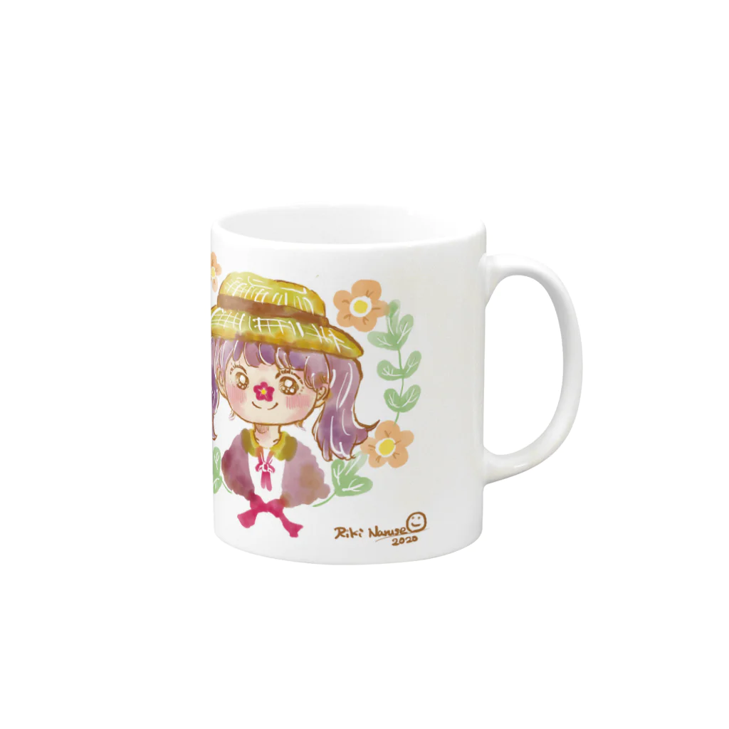 なるせ りきの麦わら帽子の女の子シリーズ。 Mug :right side of the handle