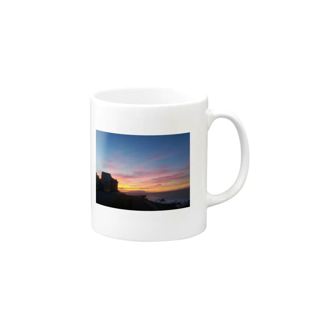 スキー場のゆきの〜夕焼けって、なんか複雑〜 Mug :right side of the handle