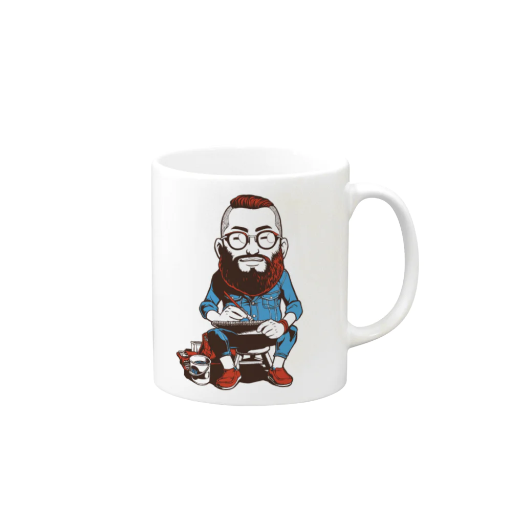 イラストレーター平戸三平の画家おじさん２ Mug :right side of the handle