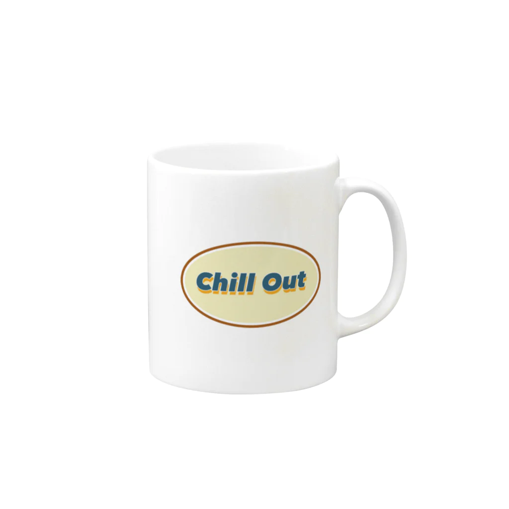 チルくいこうぜ。Chill Out Skateboarding.のチル・アウト Mug :right side of the handle