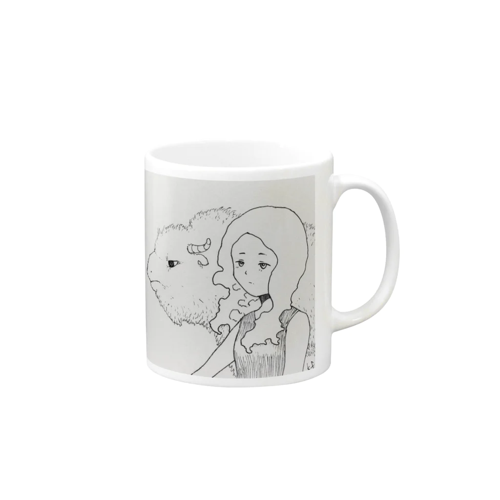 ★ 藤崎幾何 ★ illustrationの友達 Mug :right side of the handle