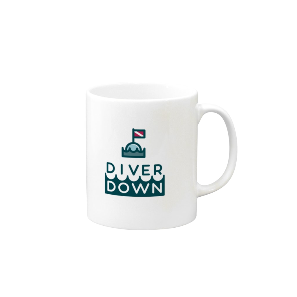 Diver Down公式ショップのDiver Downグッズ Mug :right side of the handle