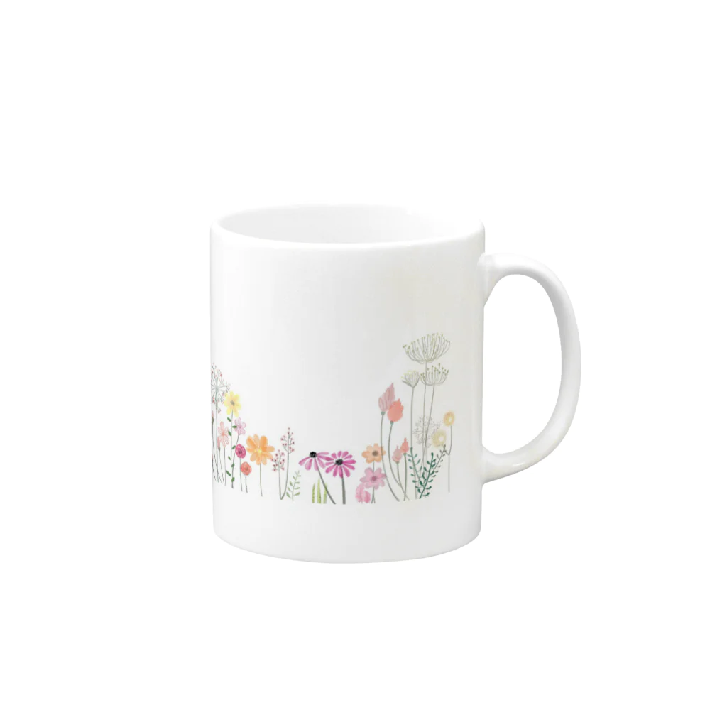 癒しと幸せの占い師・ちぃのお店の幸せの花畑 Mug :right side of the handle