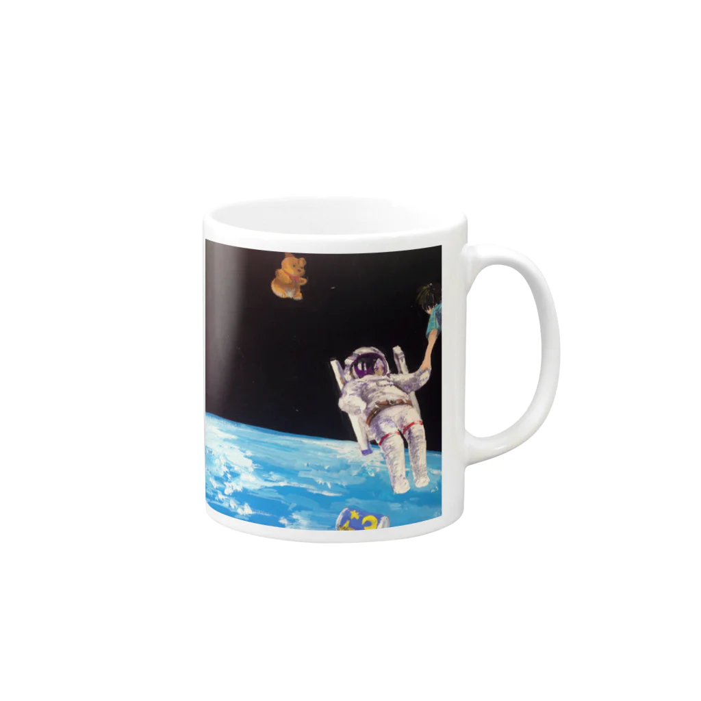 うお屋の宇宙旅行 Mug :right side of the handle