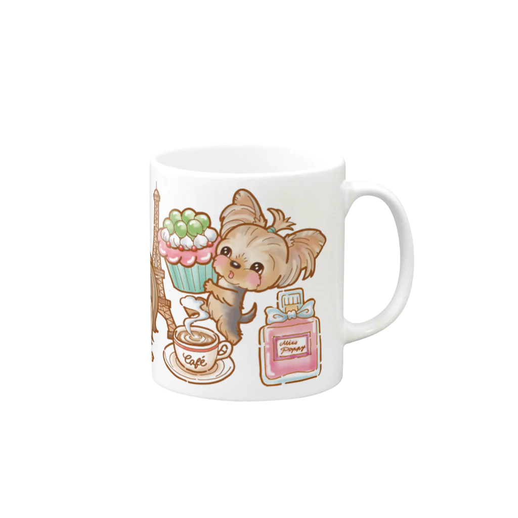 あとりえピノコのパリモードヨーキーちゃん Mug :right side of the handle