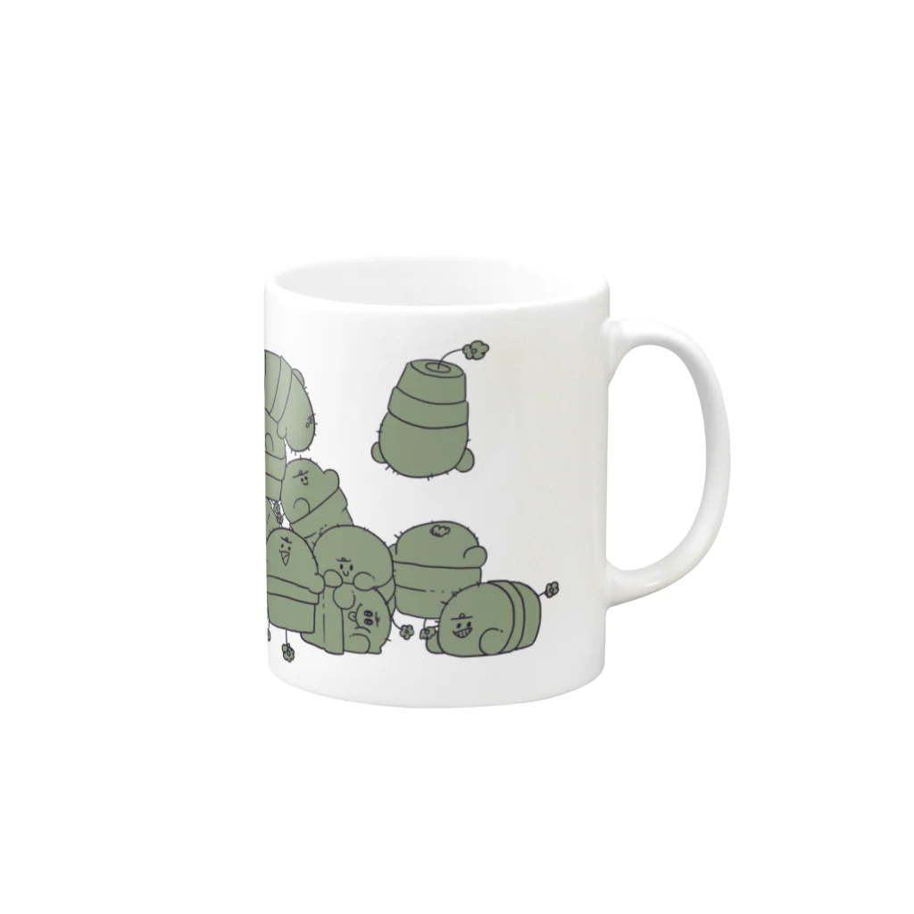 ぐちつぼのイッパイサボテン マグカップ Mug :right side of the handle