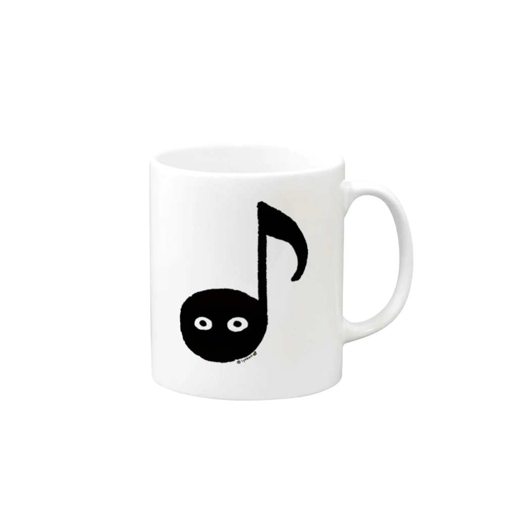 いよかん shopの音符ちゃん（八分音符） Mug :right side of the handle