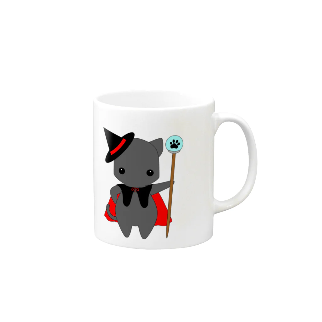 ほぼ動物園のねこの魔法使い Mug :right side of the handle