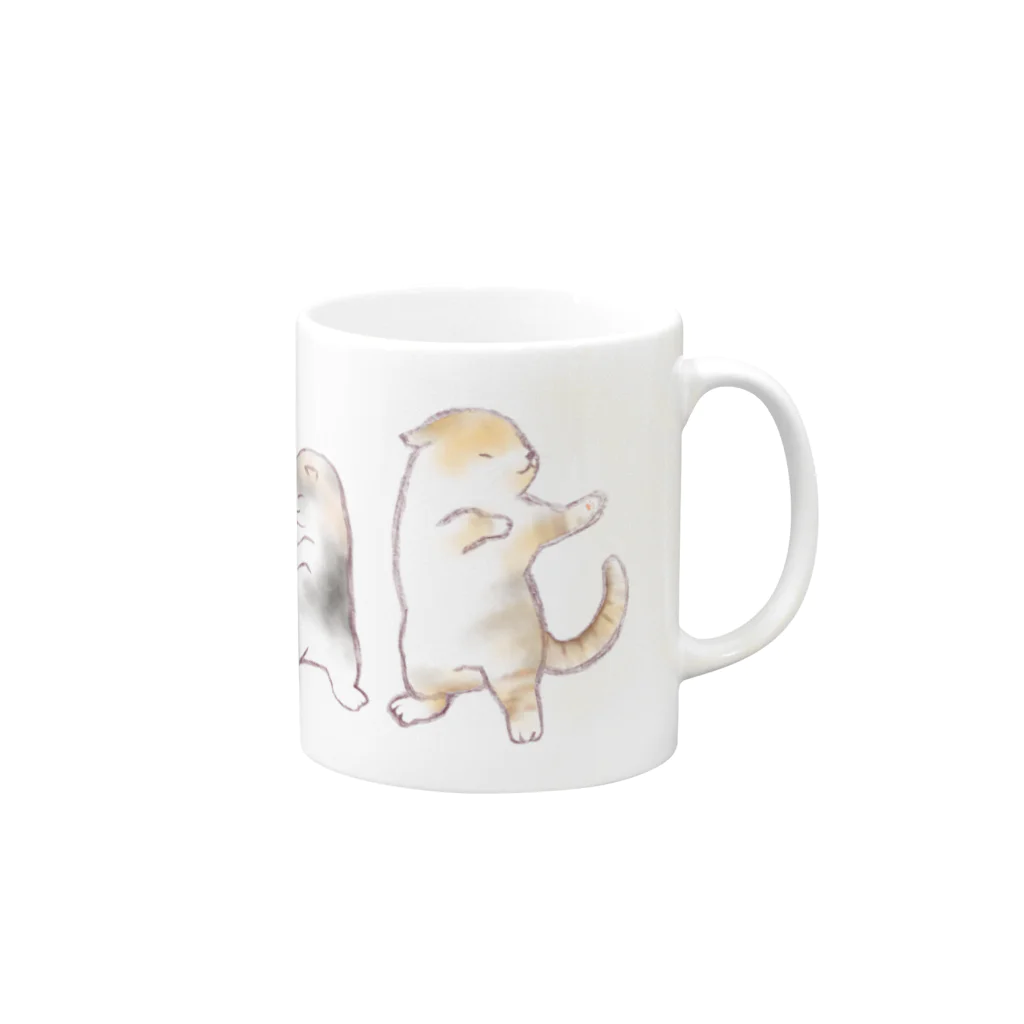 みずま動物園のダンシングにゃんこ Mug :right side of the handle