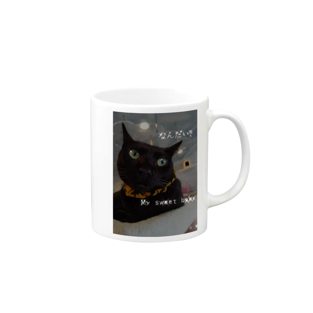 ちさのイケメン黒猫ちゃん Mug :right side of the handle