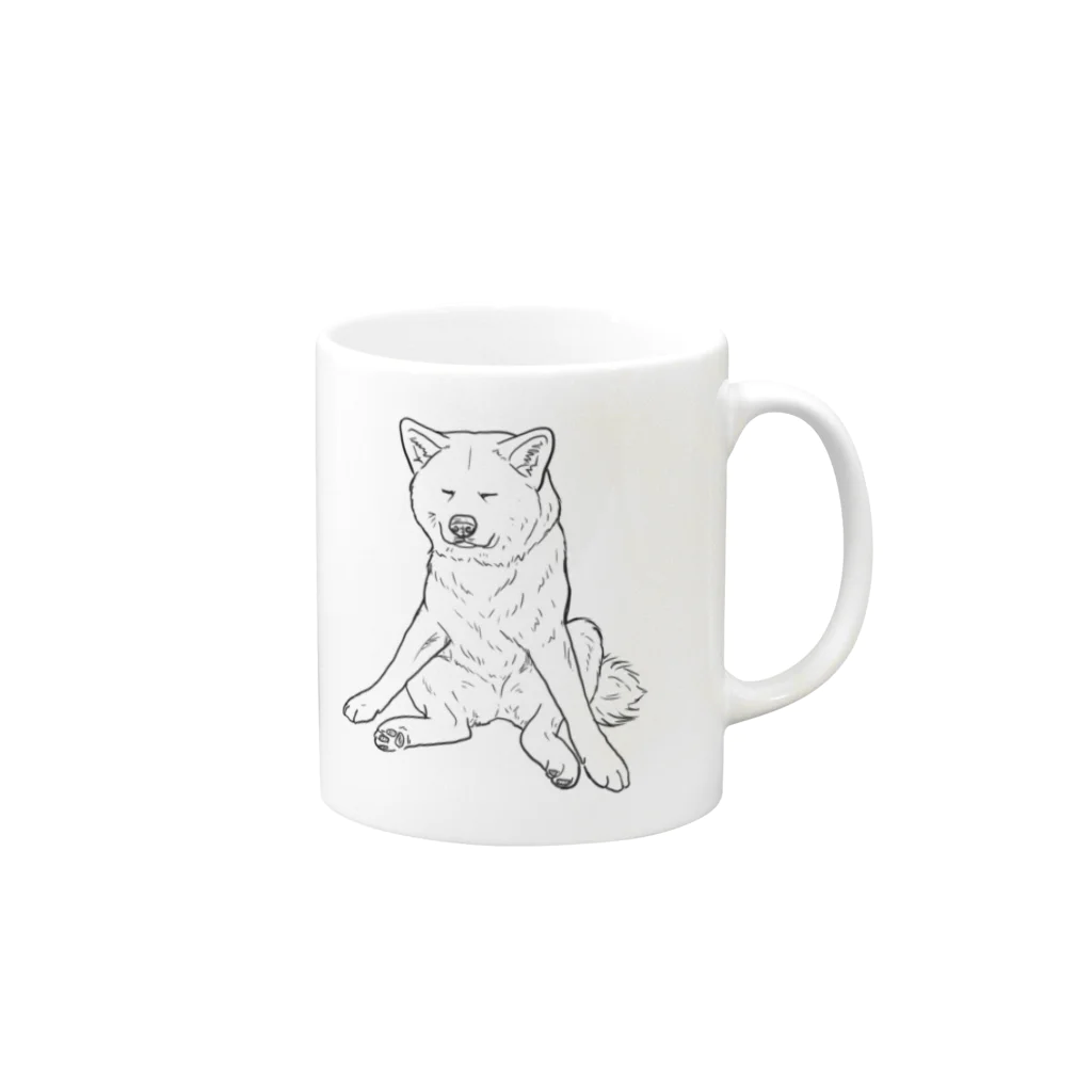 春風工房の秋田犬の小梅さん Mug :right side of the handle