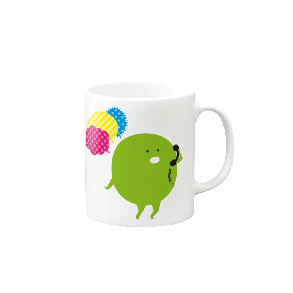 Parafamilyのmame　でんわする Mug :right side of the handle