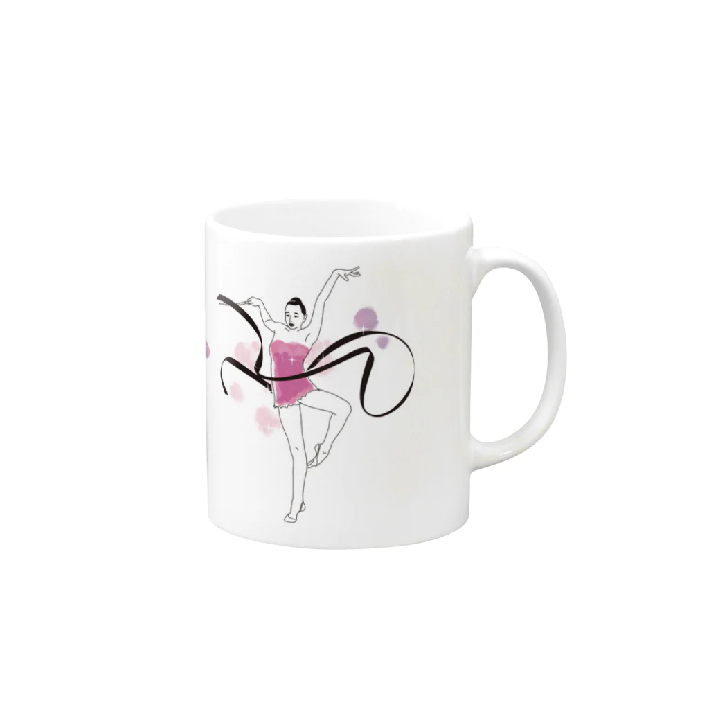 SprayDressのリボンキラキラ女子 Mug :right side of the handle