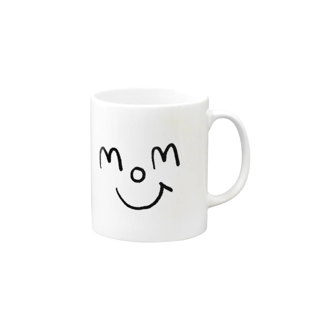 山口県タベスタグラムの仲良し家族。【mom】 Mug :right side of the handle