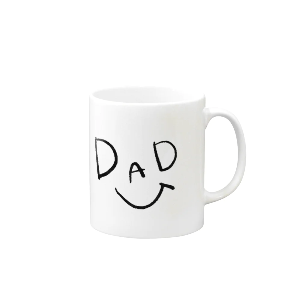 山口県タベスタグラムの仲良し家族。【dad】 Mug :right side of the handle