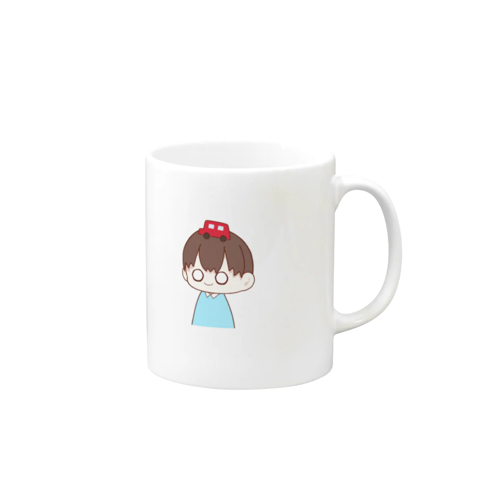 まや@ふわふわのあたまの上にくるま Mug :right side of the handle