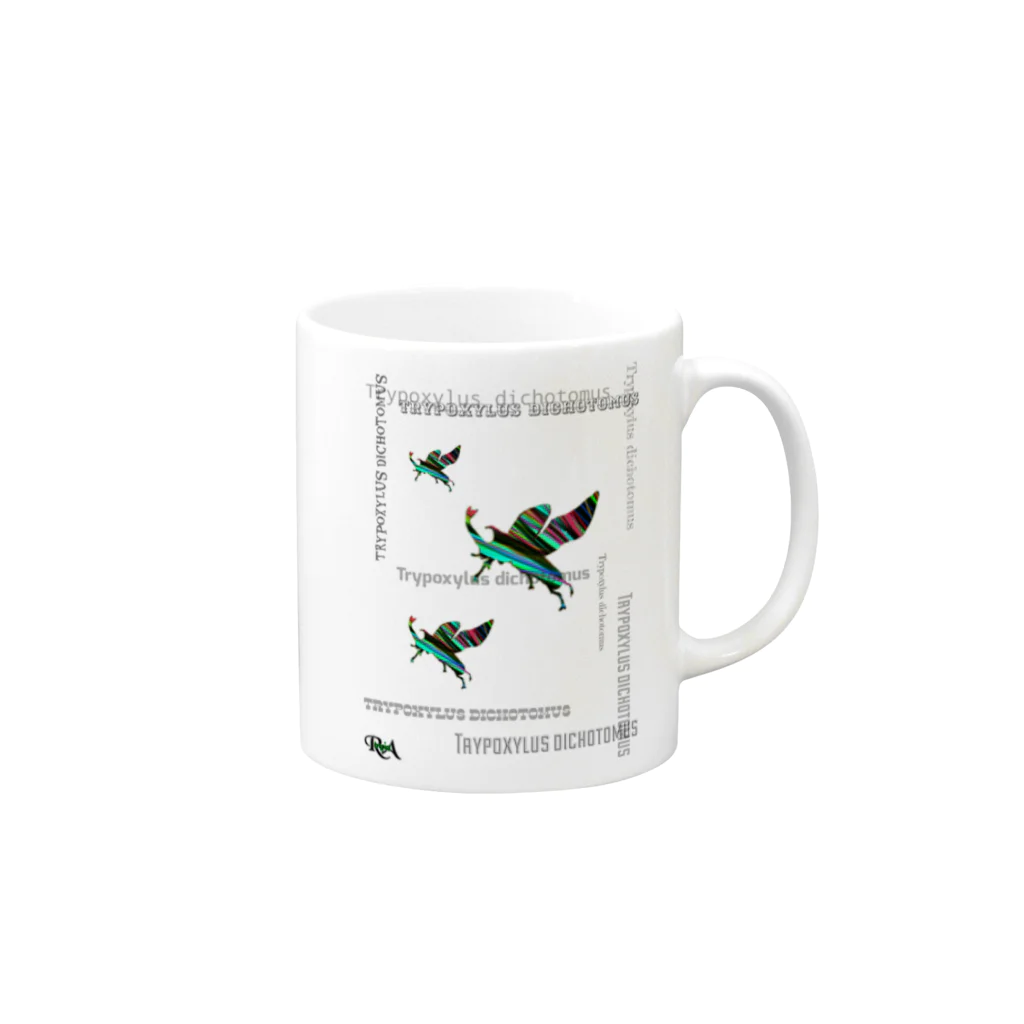 Tropics RAの「夏以降も、カブトムシ」【tropics RA】 Mug :right side of the handle