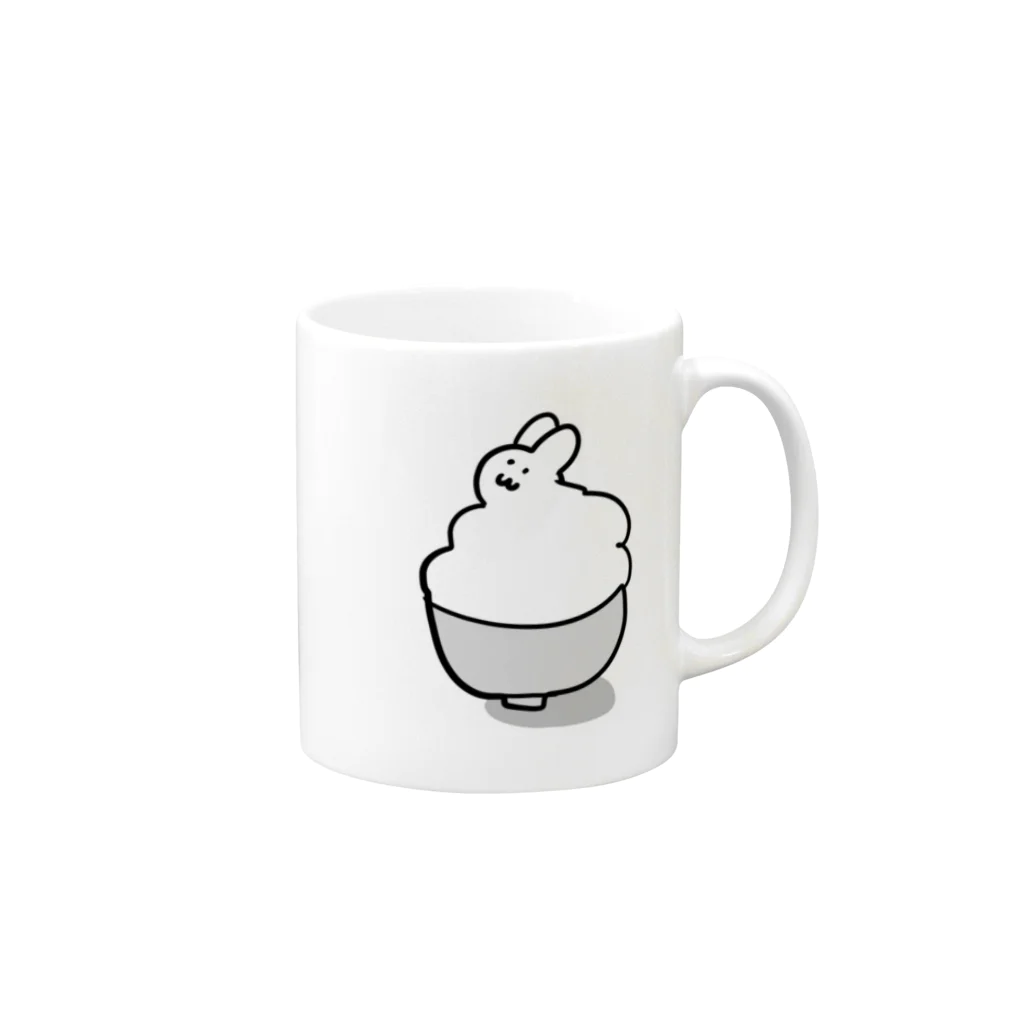 けちゃっぷごはんのお店のうさぎごはん Mug :right side of the handle