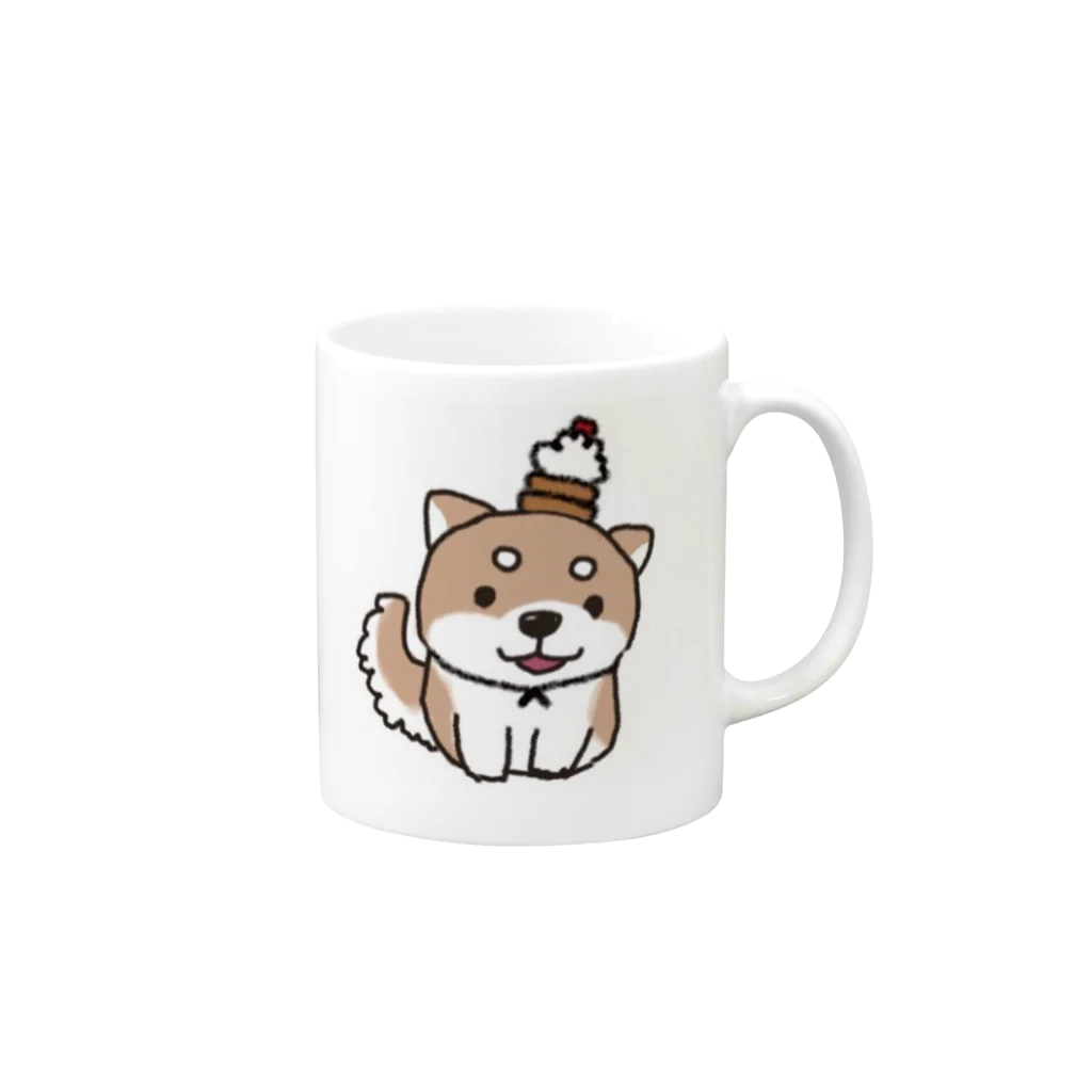 pon pokoの柴犬 Mug :right side of the handle