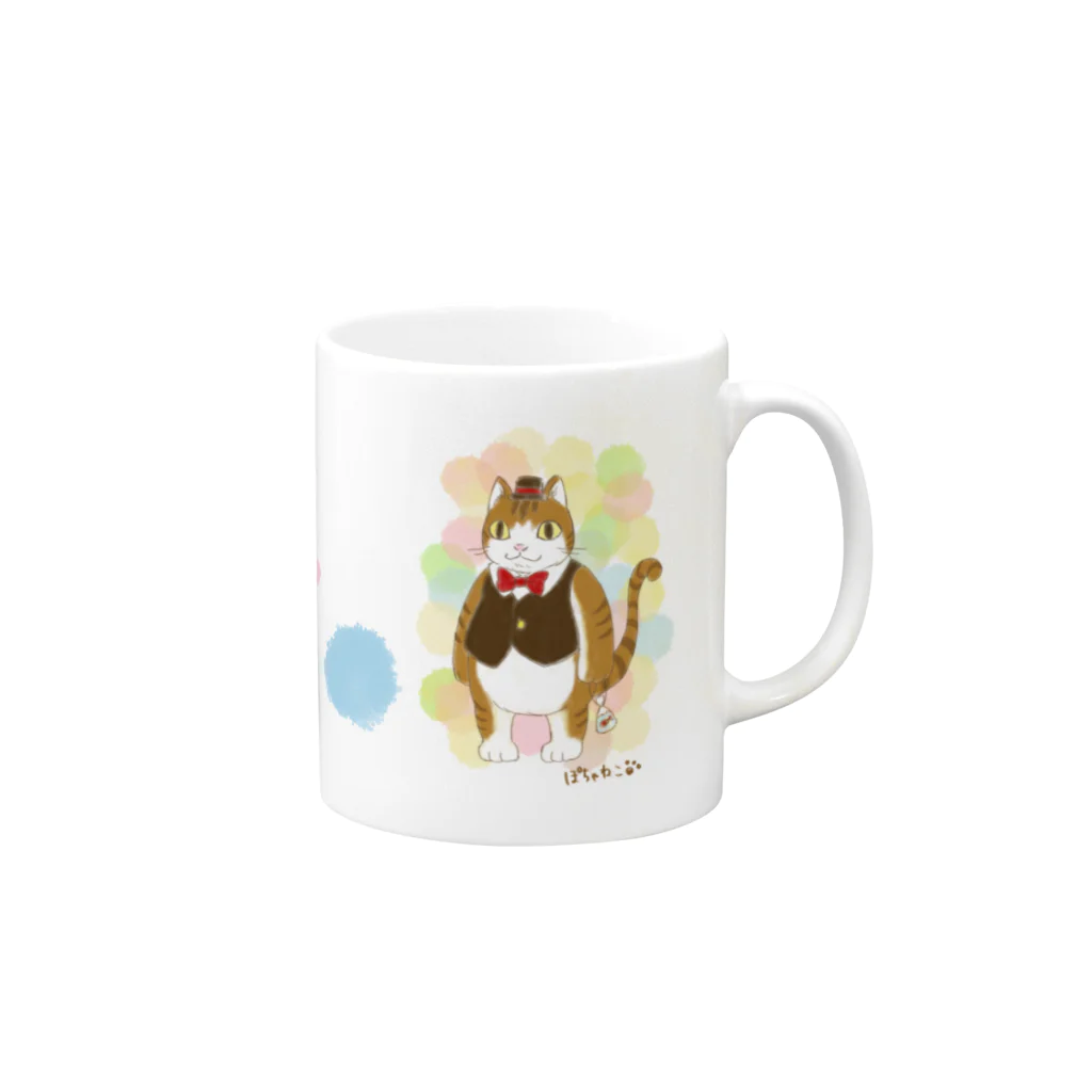 紅月　陽のぽちゃねこ＆ぷりねこ Mug :right side of the handle