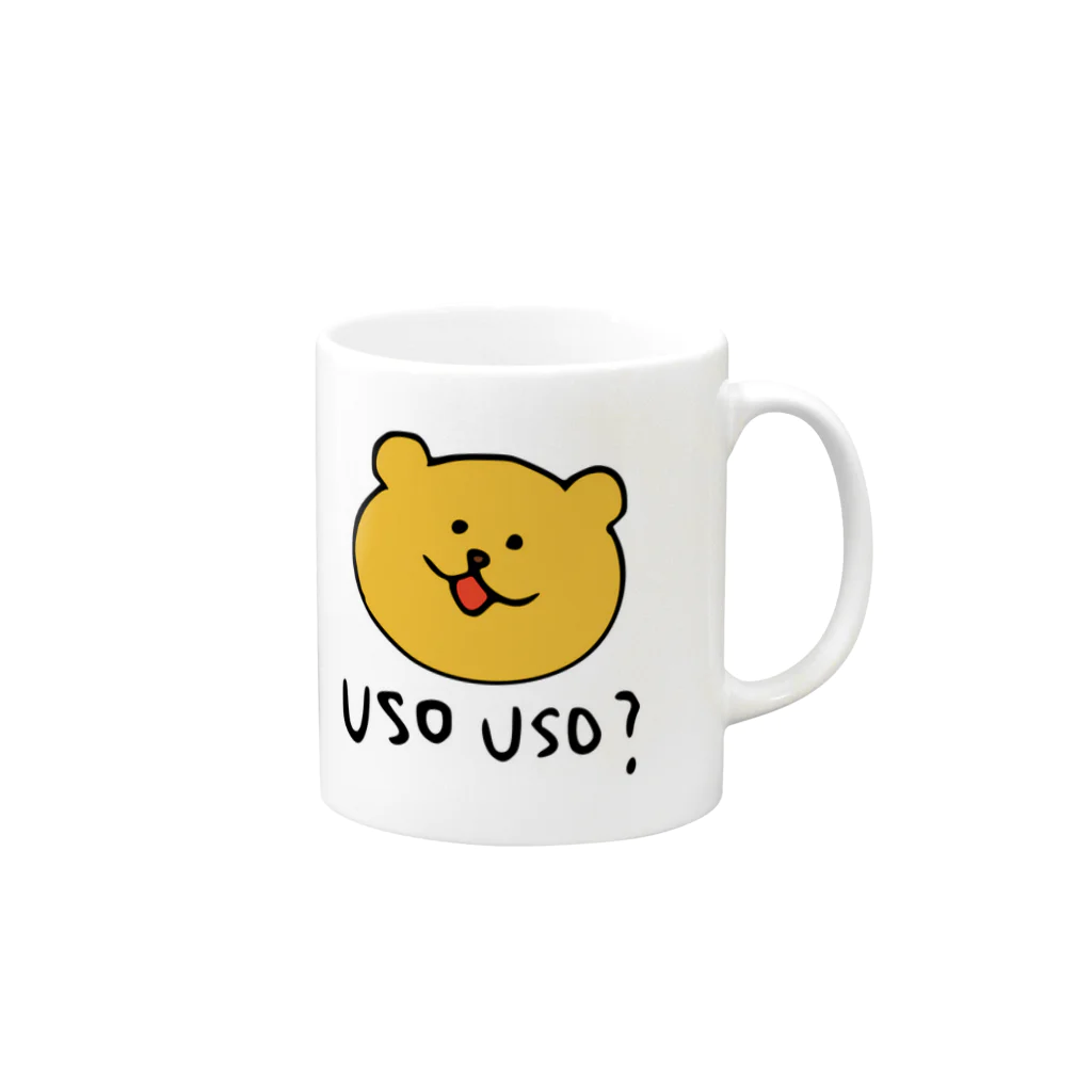 Kousuke HattaのUSOUSO_YELLOW Mug :right side of the handle