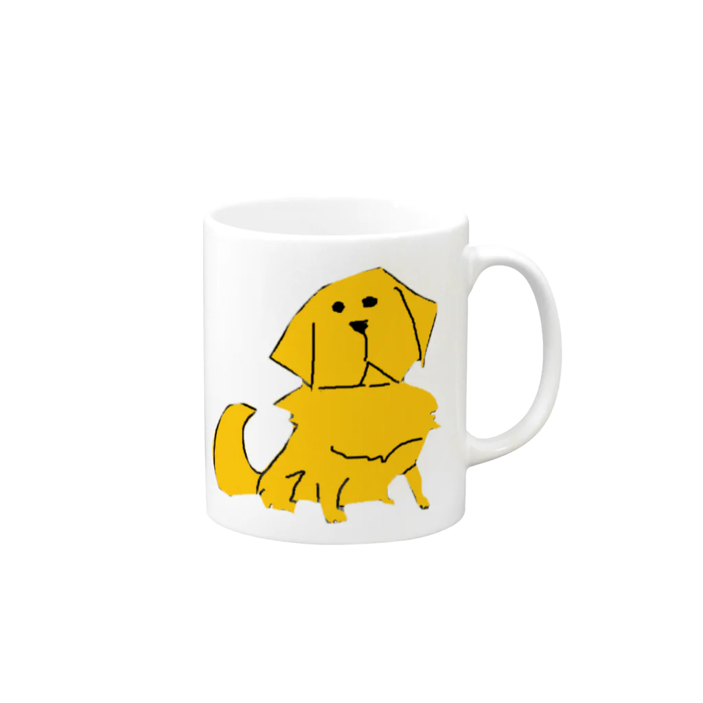 カカオのゴールデンレトリバー　犬 Mug :right side of the handle
