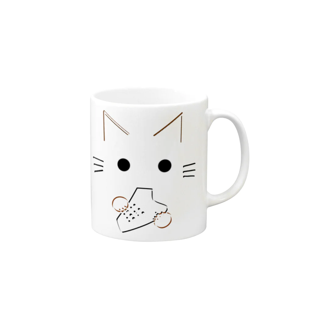 兎猫庵のトリプルおかりにゃＢＲ Mug :right side of the handle