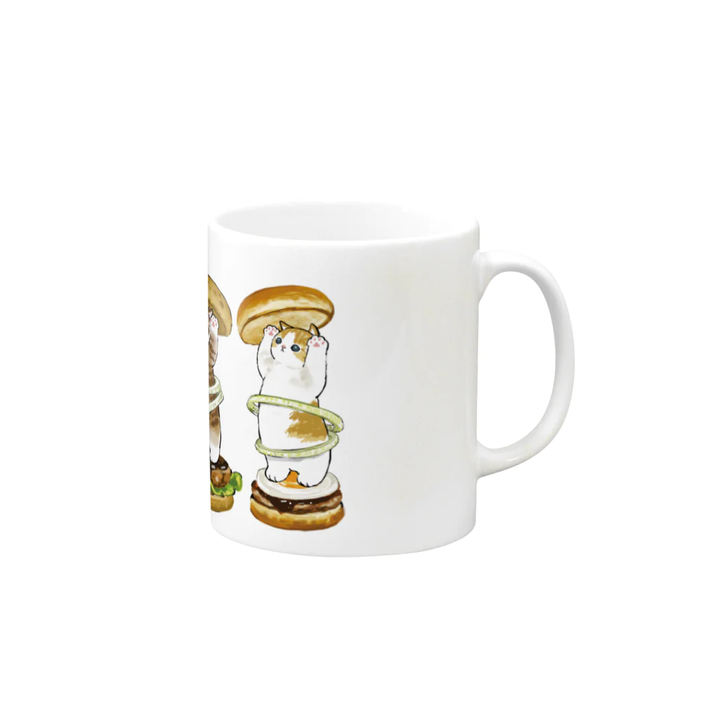 mofusandのにゃんこバーガー Mug :right side of the handle