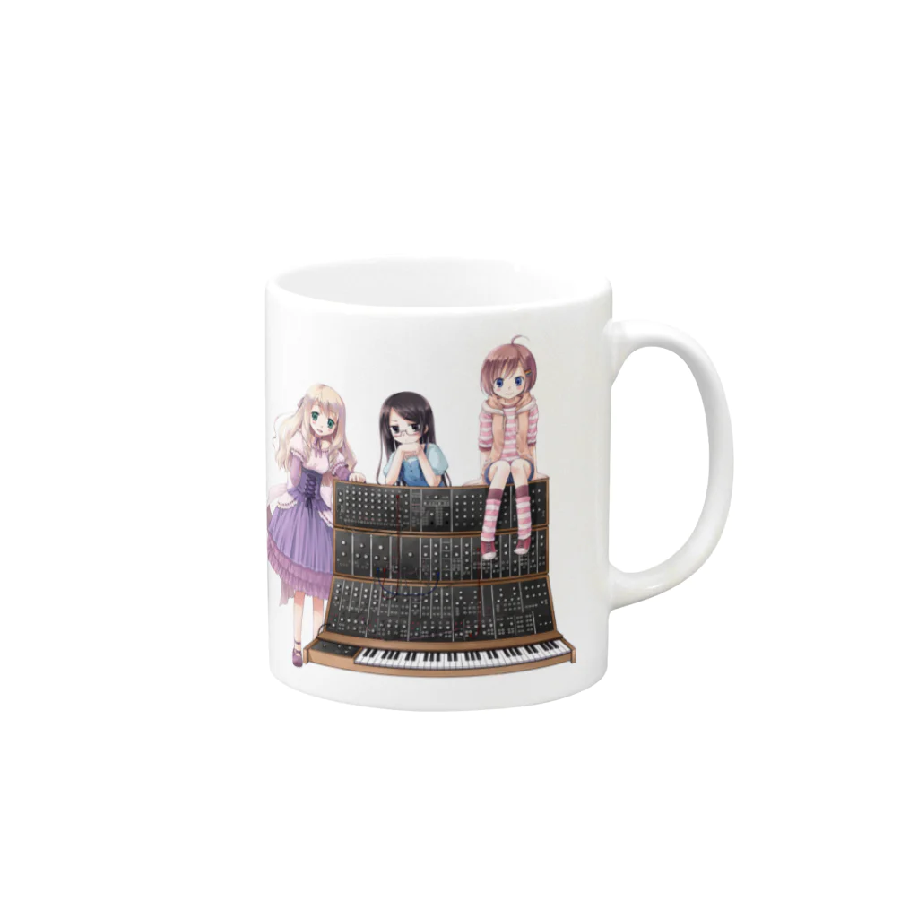 それ行けシンセ女子！のそれ行けシンセ女子 Mug :right side of the handle