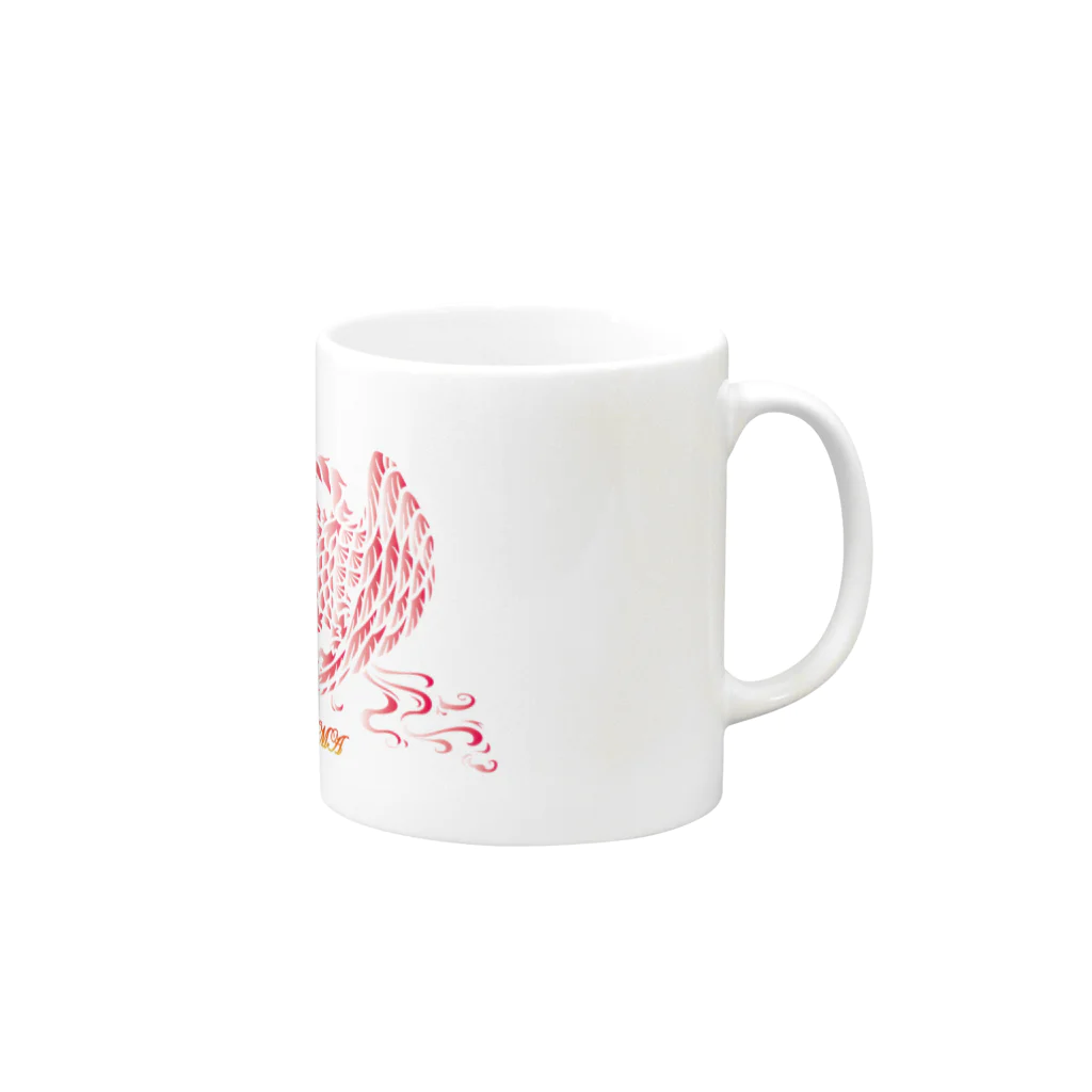 RYU-INDOのRYU-INDO2020・BlueDragon＆PinkPhoenix Mug :right side of the handle