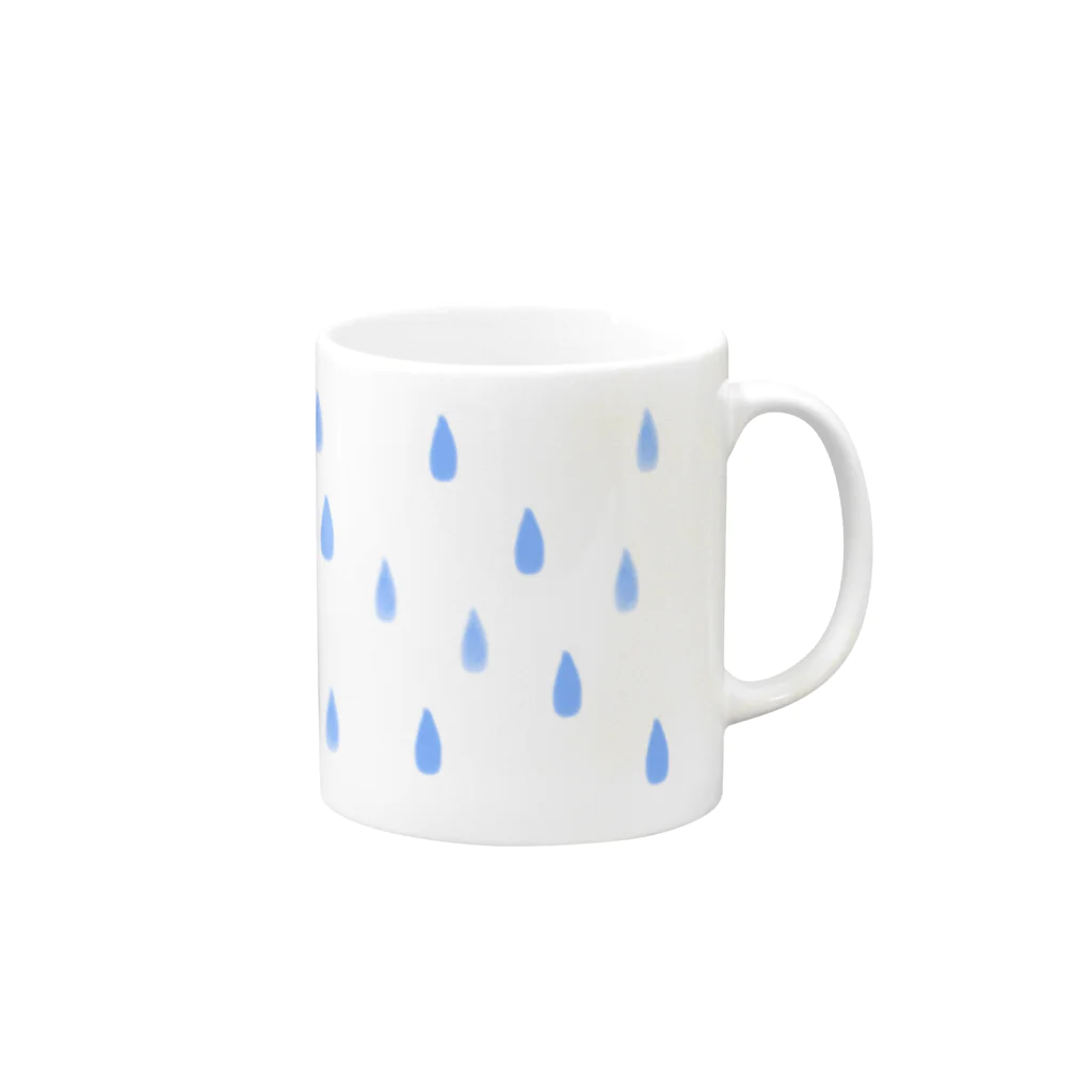 つめくさカップ店の雨 Mug :right side of the handle