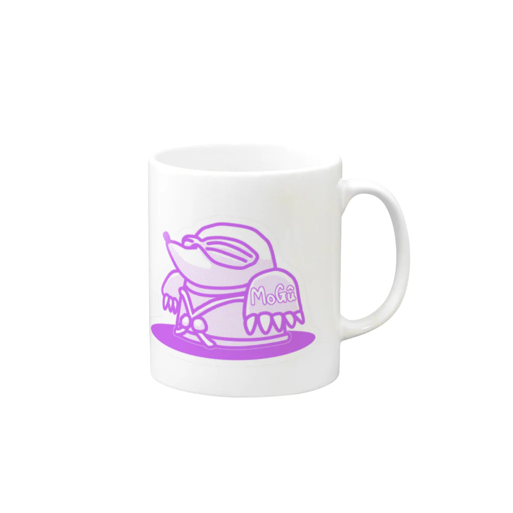 栖周 (sumi amane)のもぐう（紫） Mug :right side of the handle