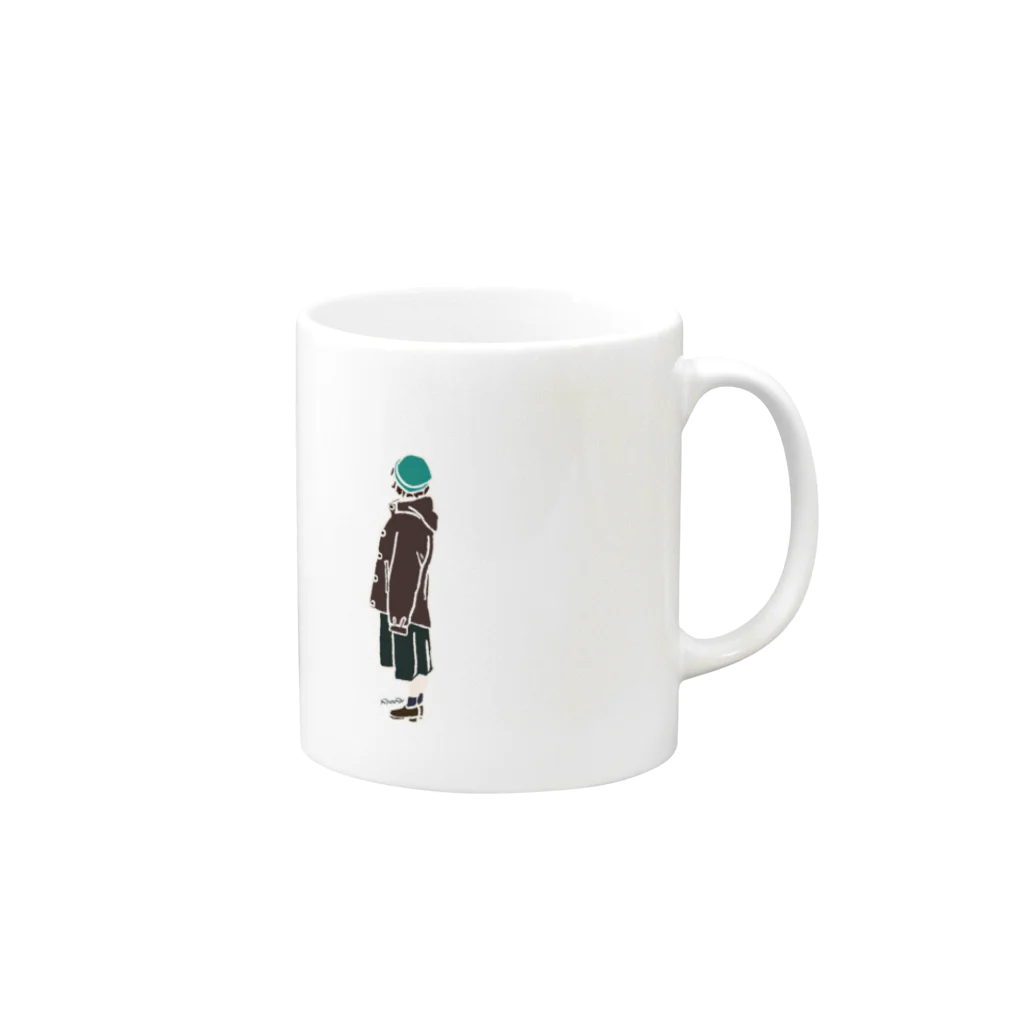 にょろうねのみやるひと Mug :right side of the handle