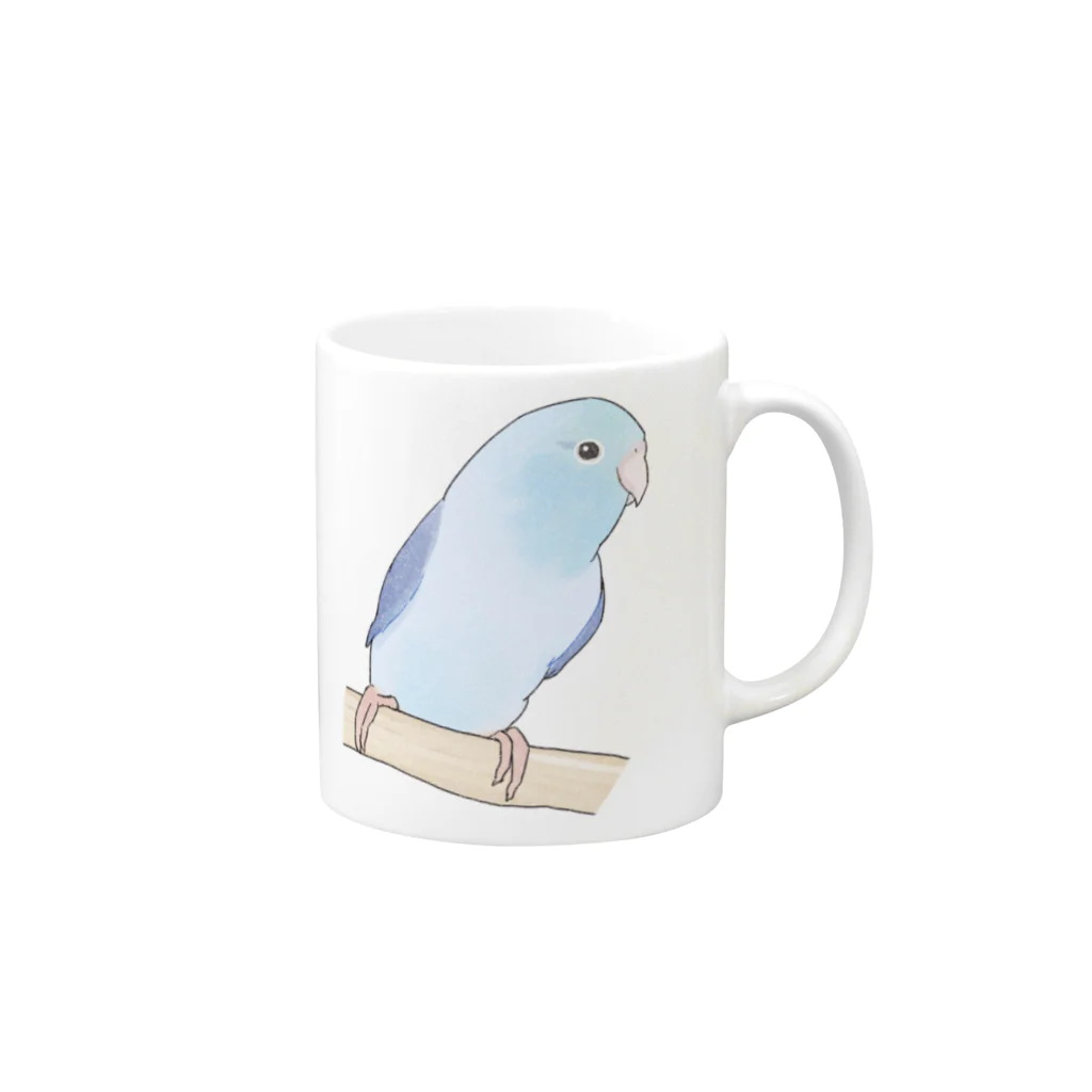 まめるりはことりのおしゃまなマメルリハのるりちゃん【まめるりはことり】 Mug :right side of the handle