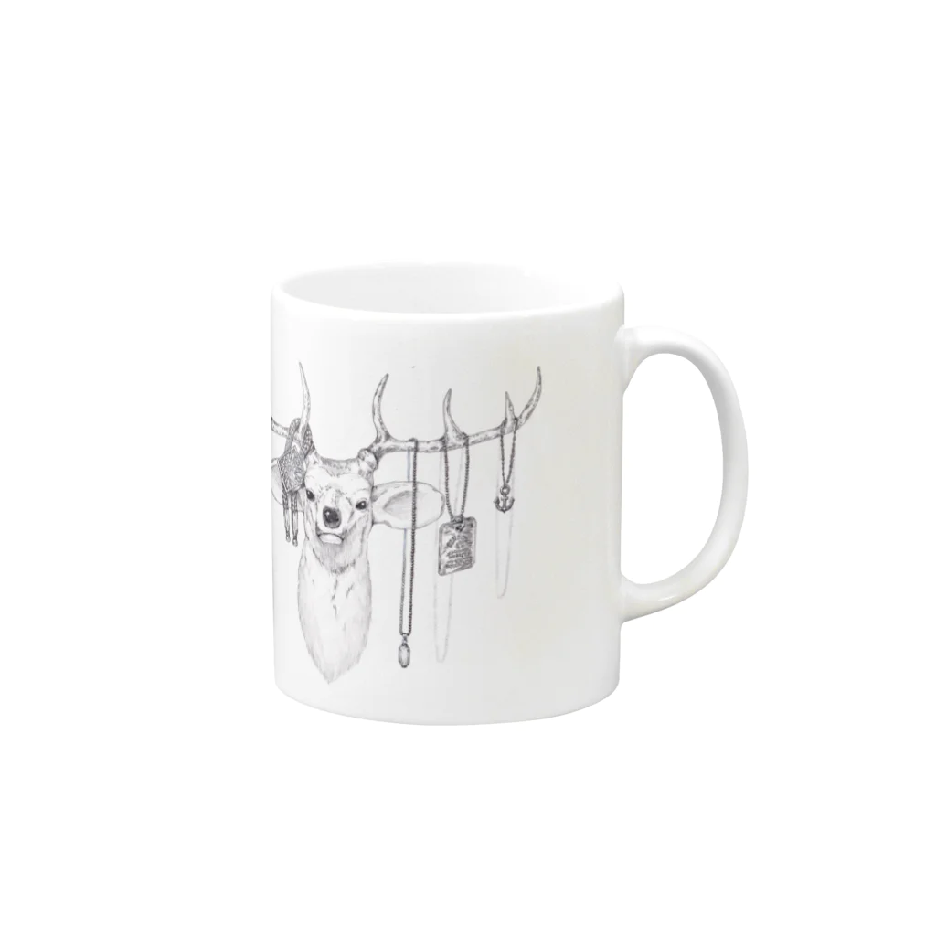 Sourambleの 装飾鹿（額ナシver'） Mug :right side of the handle