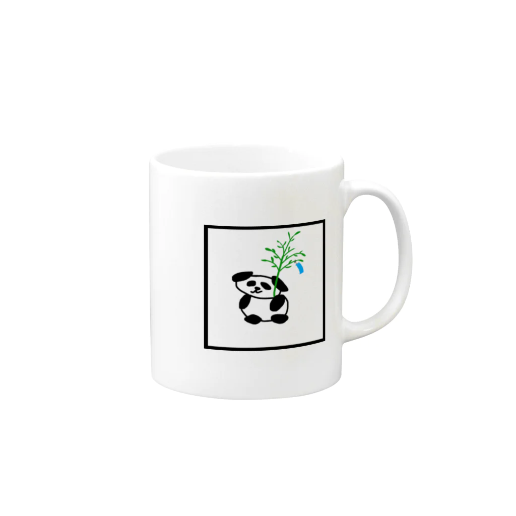 oekakikunのたなばたぱんだ Mug :right side of the handle