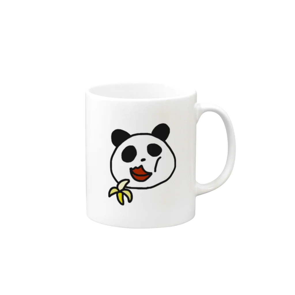 くちびるぱんだのもぐもぐくちびるぱんだ Mug :right side of the handle