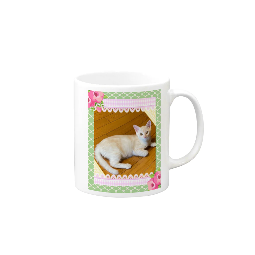 ☆あゆ ころ たろの☆ ハッピーライフのねこ　ルル Mug :right side of the handle