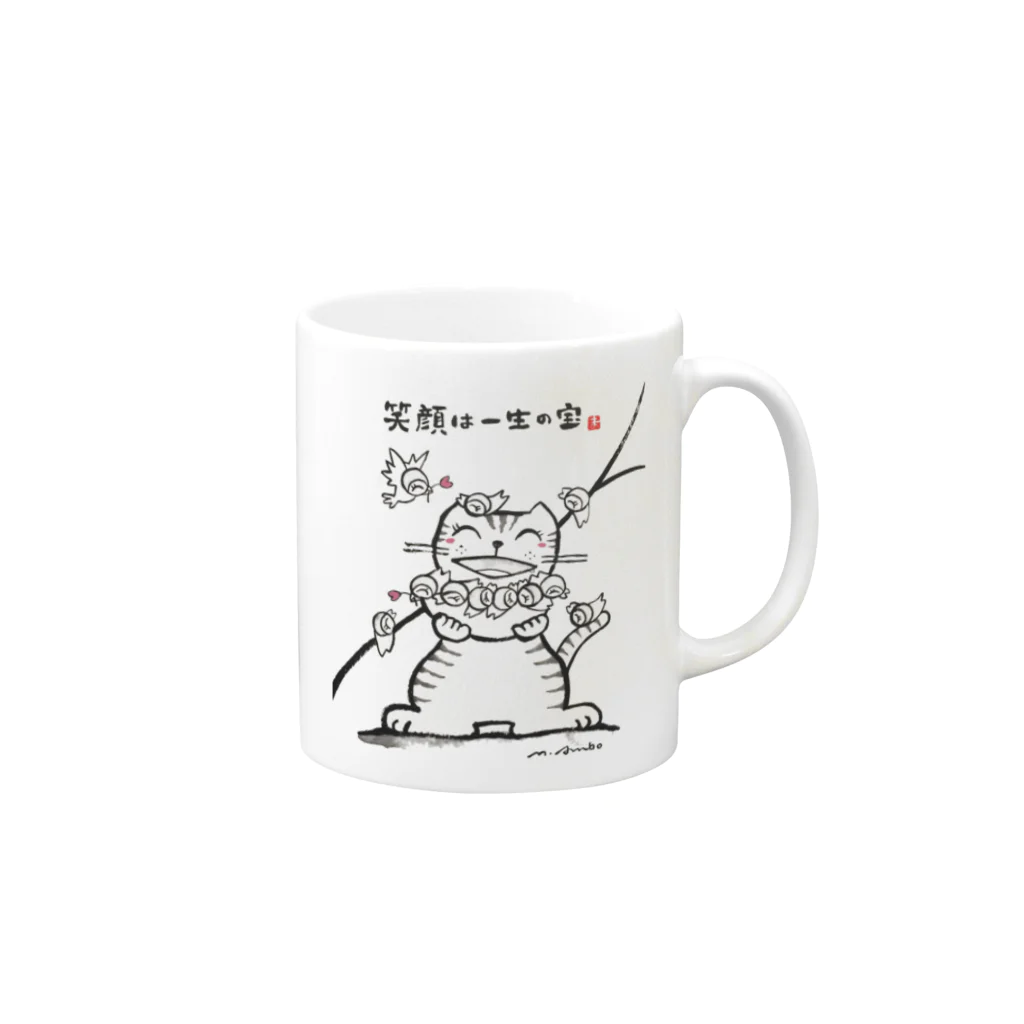 momocoのmomoco笑顔 Mug :right side of the handle