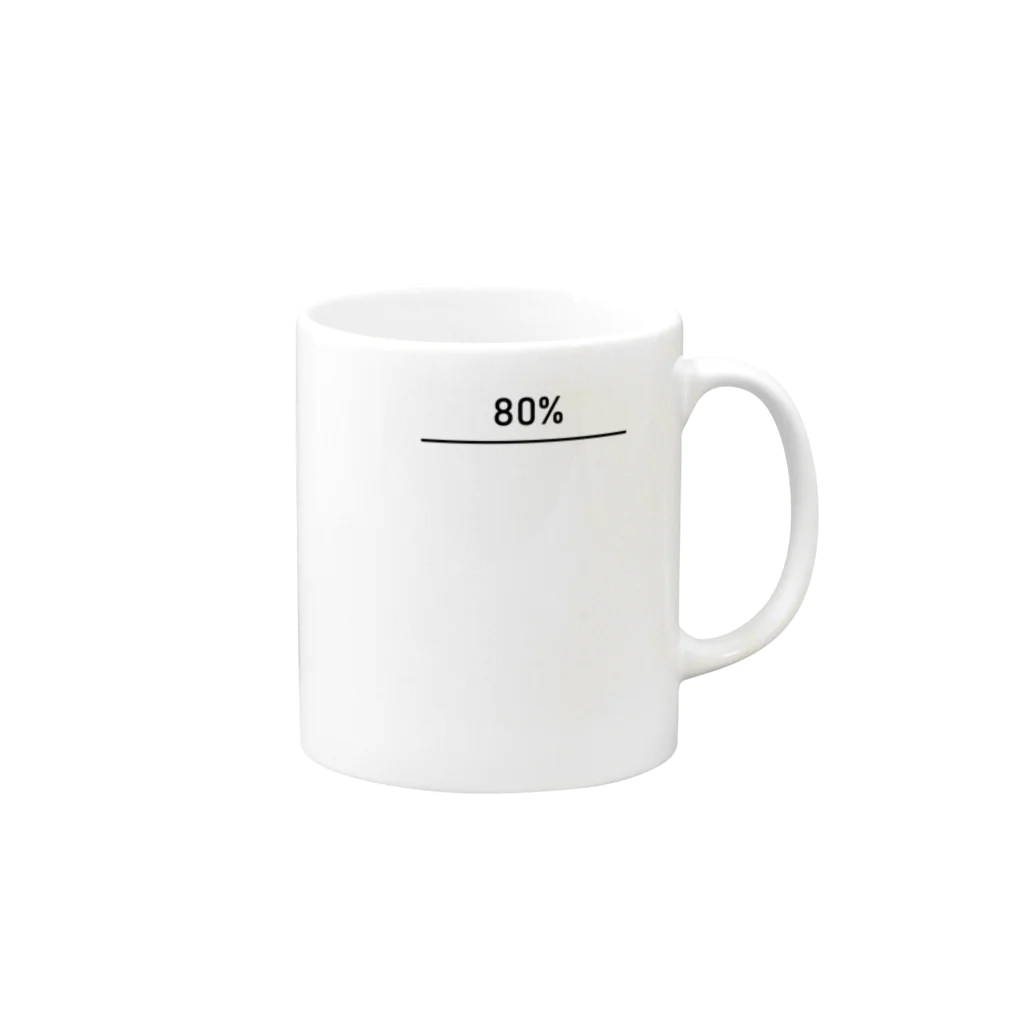 右ねじのEvery 80% black letters Mug :right side of the handle