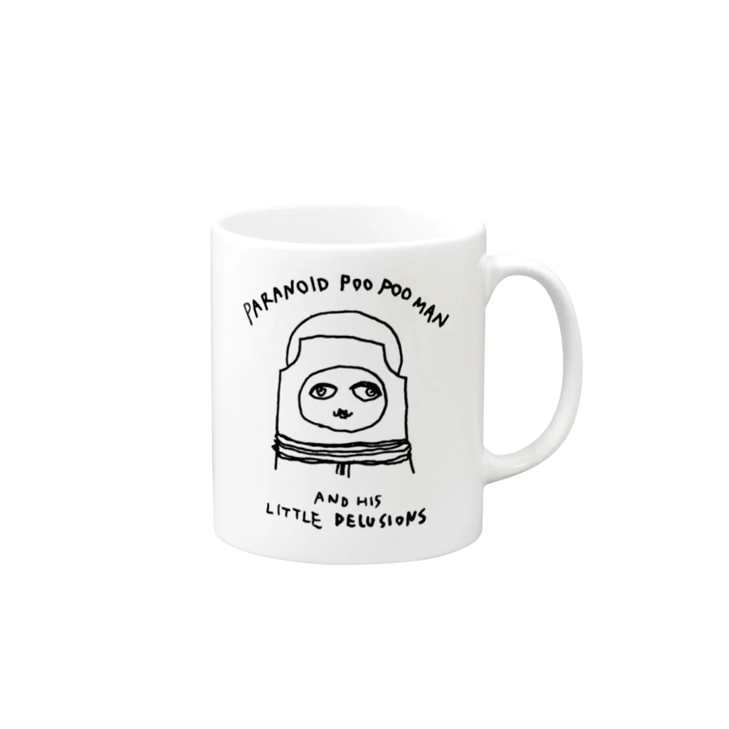 os_artxmusicのPARANOID POO POO MAN / MAG Mug :right side of the handle