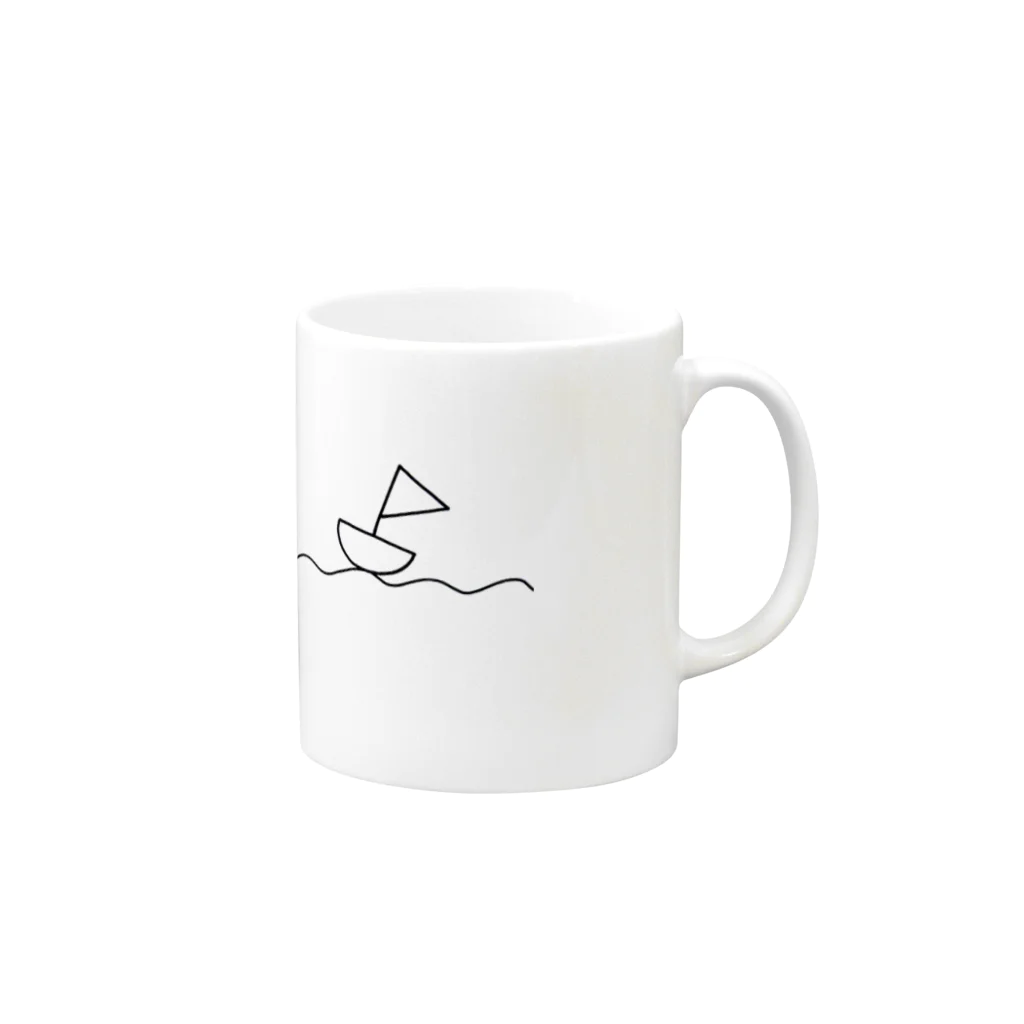 はちはちのヨット Mug :right side of the handle